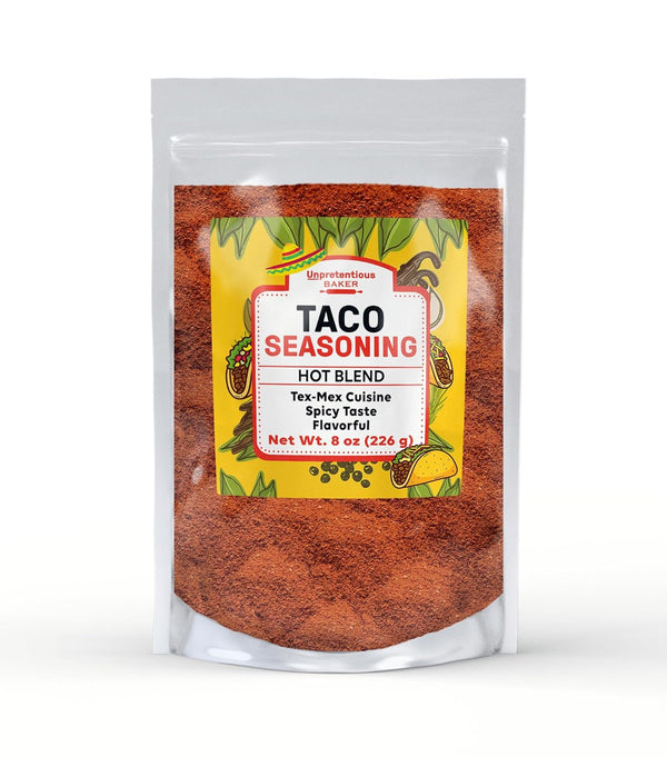 Unpretentious Hot Taco Seasoning, 8 oz - Tex-Mex Hot & Spicy Blend