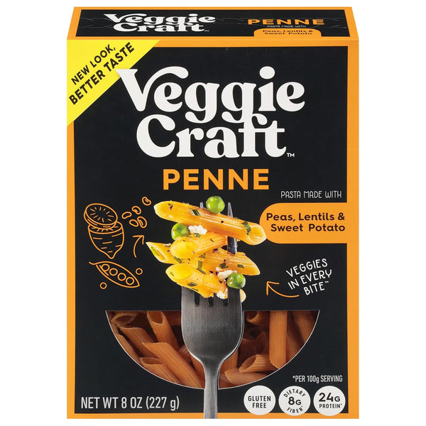 Veggiecraft Farms Penne Pasta - Low Carb, High Protein, Gluten Free, Plant Based, 8 Ounce