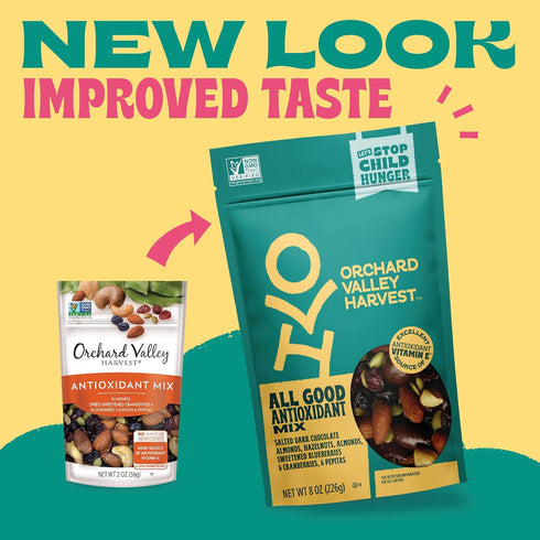 1 (Pack 8), Orchard Valley Harvest Antioxidant Mix, Ounce Bags of Almonds, Cranberries, Blueberries, Cashews
