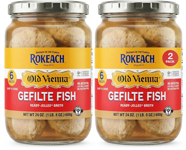Rokeach Old Vienna Gefilte Fish 24oz "2 Pack" Delicious Sweet Recipe