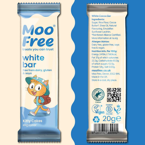 Moo Free 15 0.71 oz x Natural White Chocolate Dairy Free & Vegan Mini Bar