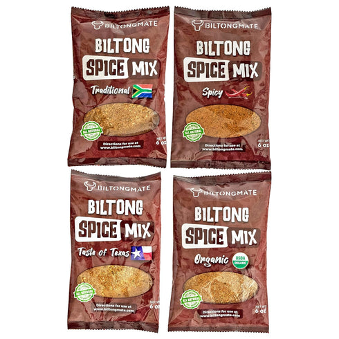 BiltongMate Pack (4 6 oz) All Natural Biltong Spice - Sampler Gift x