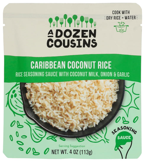 A Dozen Cousins Caribbean Coconut Rice Seasoning Sauce, No Added Sugar, Vegan,