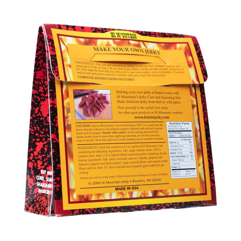 Hi Mountain Jerky Seasoning and Cure Kit | INFERNO BLEND | Create Savory Homemade Beef Jerky | Season up to 15lbs. of