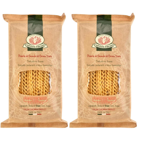Rustichella d'Abruzzo Fusilli col Buco 17.6oz (Pack of 2)- Classic Authentic Italian