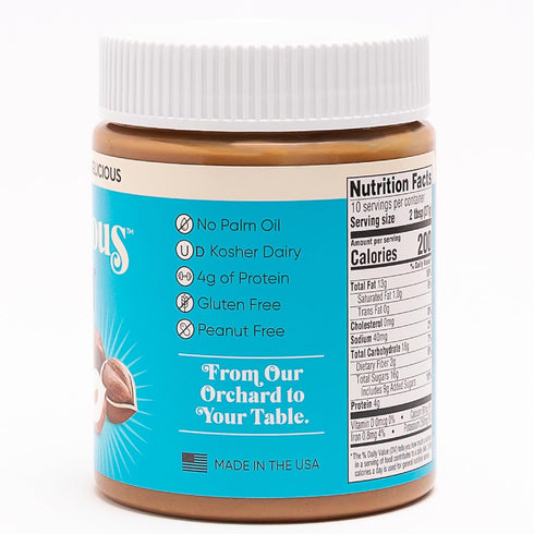 (13 oz), 4g NUTLICIOUS Hazelnut Butter Spread Spreadable Roasted Hazelnuts with Silky-Smooth Texture, Made in the USA