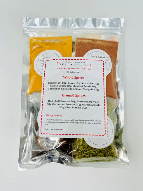 12 Set: Authentic Indian Spice Spice Assorted Spices, Herbs, and Seasonings