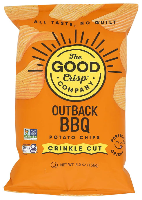 The Good Crisp Company, Chips Potato Crinkle Cut Outback BBQ, 5.5 Ounce
