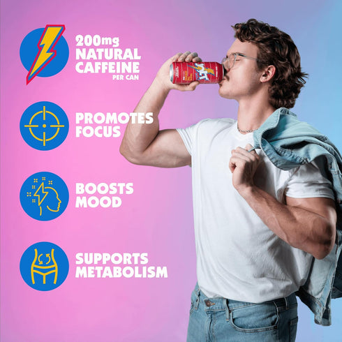 200mg 16oz 80s (12 Pack) JOLT Cola Energy Drink Caffeine, Zero Sugar, Can Classic Flavor, Nootropics, B-Vitamins