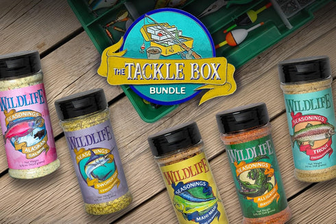 Pack (5 Set) Wildlife Seasonings Tackle Box Bundle Seafood Seasoning Variety for Fish, Grilling & Cooking Flavor