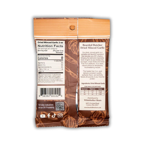 2oz Summer 25lb Pack Bearded Butchers Dried Minced Garlic Premium Garlic Seasoning for DIY Meat Processing, Sausage