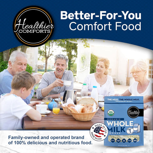 (7 oz) Healthier Comforts Organic Whole Milk Powder | USDA Organic Dried Milk | Non-GMO, Gluten Free, Kosher
