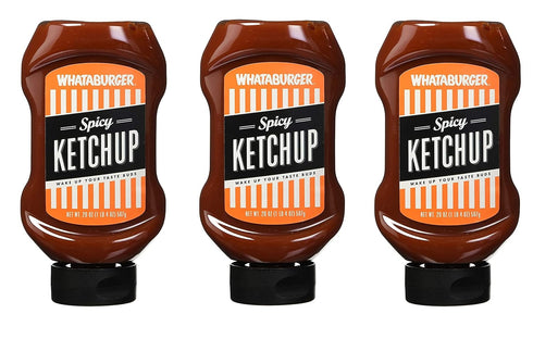 Whataburger Condiments (Pack of 1) (Spicy Ketchup 20oz) (Three Pack)
