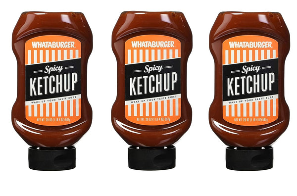 Whataburger Condiments (Pack of 1) (Spicy Ketchup 20oz) (Three Pack)