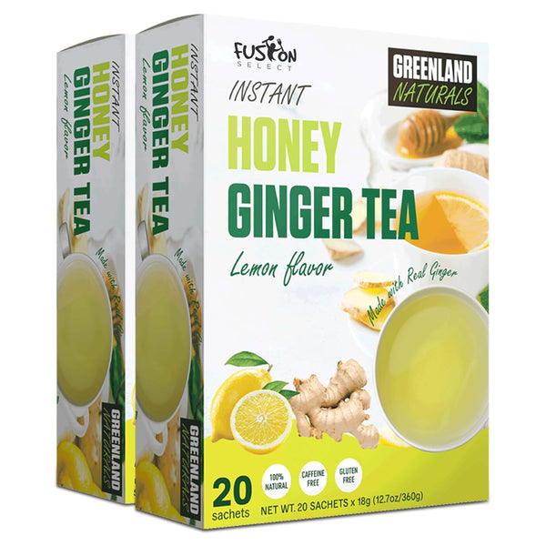 Fusion Select 40 Sachets Lemon Ginger Honey Crystals Packets - Crystallized Ginger