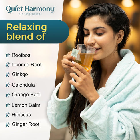 Quiet Harmony 20 Tinnitus Tea Herbal Support for Ringing Ears, Circulation & Calm | Ultra-Premium Caffeine-Free Tea