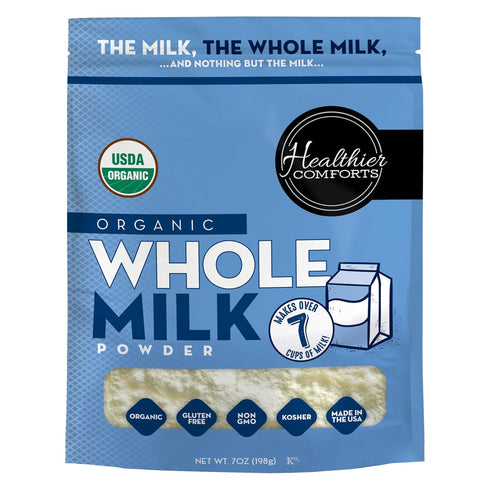 Healthier Comforts Organic Whole Milk Powder (7 oz) | USDA Organic Dried