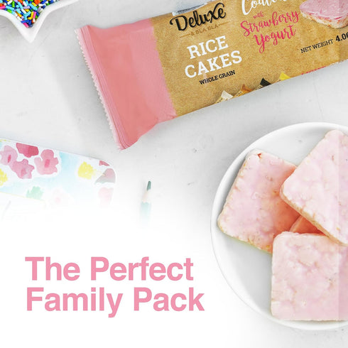 Pack 3 (Pack 3, Deluxe & Bla Bla Thin and Crispy Strawberry Yogurt Chocolate Rice Cakes, Kosher Certified Dairy, Gluten