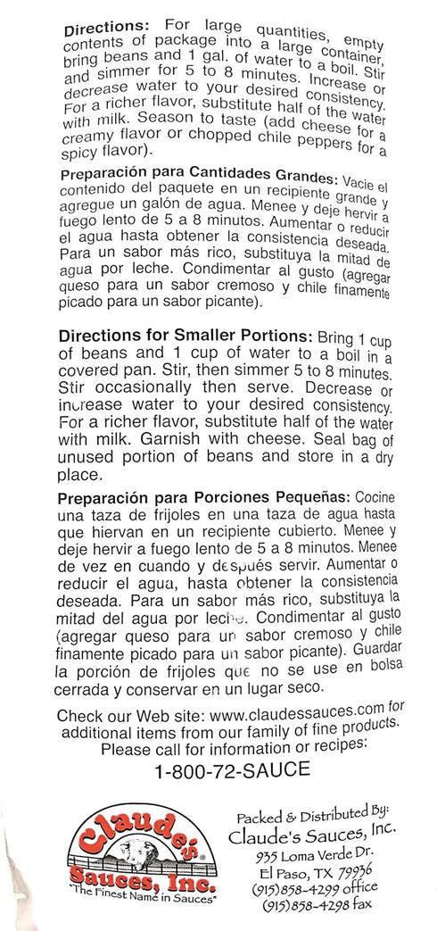 Casa Corona 3lb Instant Mexican Style (Refried Beans Bag)