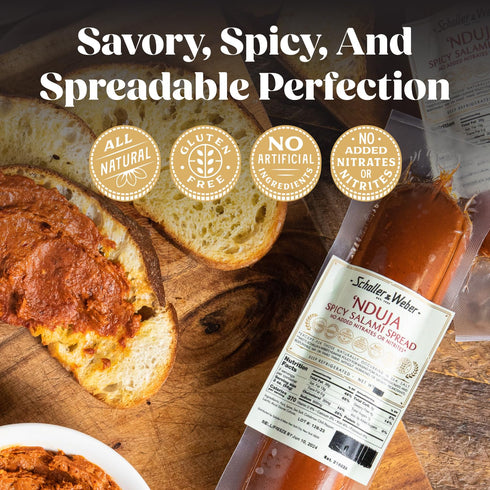 4 Oz (Pack 1) Schaller & Weber Nduja Spicy Salami Spread, of | Nduja Calabrian Spreadable Salami | No Artificial