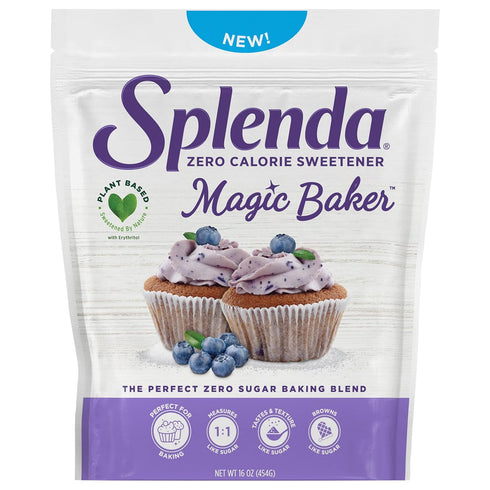 SPLENDA Magic Baker Zero Calorie Baking Blend with Stevia, Erythritol, and Allulose, 1lb Pouch