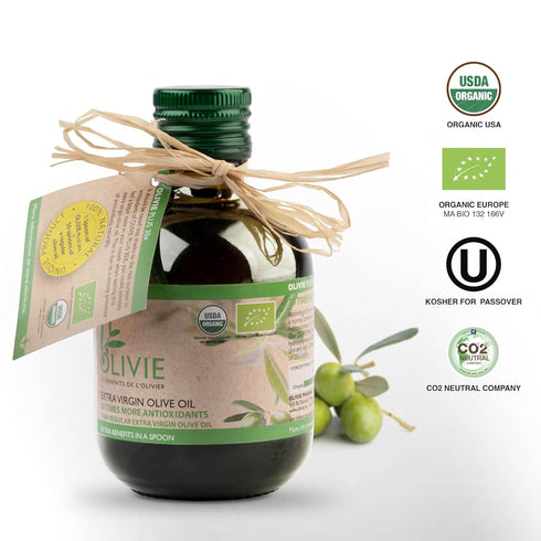 30X 250 ml Organic High Polyphenol Rich Extra Virgin Olive Oil OLIVIE PLUS | Moroccan Desert Olive Oil | EVOO |