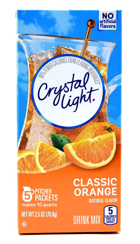Kraft 10-Quart (Pack 2) Crystal Light Classic Orange Drink Mix, Canister