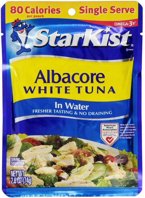 StarKist Albacore White Tuna in Water, 2.6-Ounce Pouch (Pack of 8)