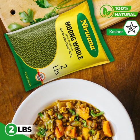 32 oz Whole Moong Beans (Moong Whole) Protein-Rich Green Lentils for Soup, Snacks, and Everyday Cooking