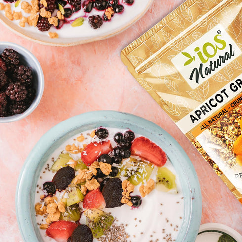 12oz IOS Natural | Granola Cereals | All Natural, Crunch, Oven Baked | Net (Apricot Granola)