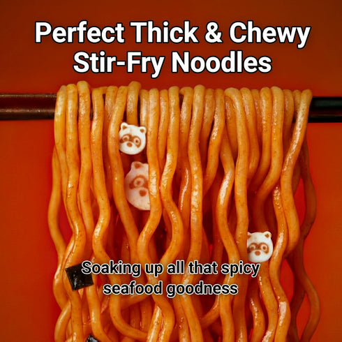 4.83 oz (Pack 4) Nongshim Neoguri Spicy Seafood Stir Fry Ramyun Noodles, Seafood Flavored Korean Instant Noodles, Thick