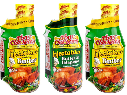Tony Chachere Injectable Marinade Variety Pack, 2 Butter and 1 Butter and