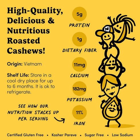 2 Lb Nuts.com Roasted Cashews (Lightly Salted) Creamy & Savory Flavor, Healthy Snack for Adults & Kids, Good Source