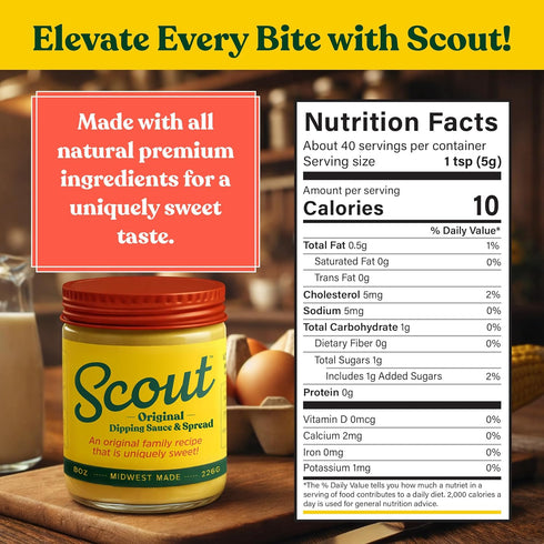 8 oz Scout Original Dipping Sauce & Spread Great-Tasting, Versatile Sauce Crafted with Premium Ingredients Perfect