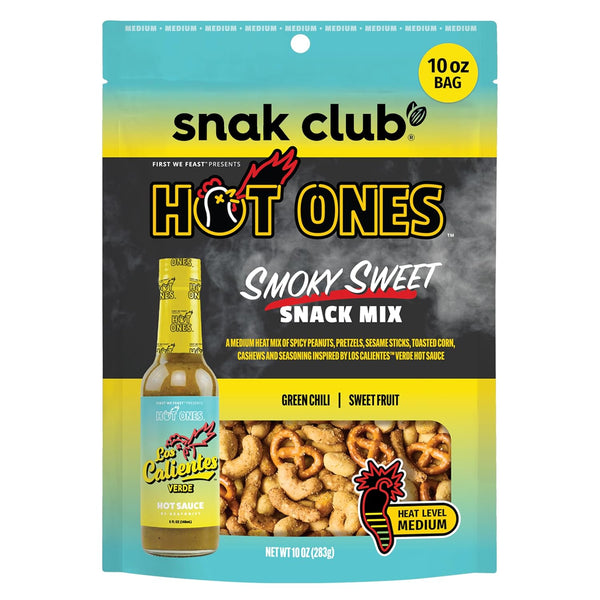 Snak Club x Hot Ones Snack Mix, Smoky Sweet, Spicy Snacks with