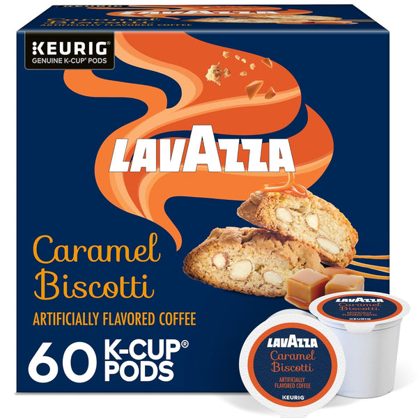 Lavazza Caramel Biscotti Coffee, Single Serve Keurig K-Cup Pods, Flavored Coffee, 60-Count