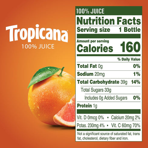 10 (Pack 24) Tropicana Ruby Red Grapefruit Juice, Ounce