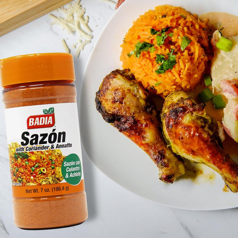 7 oz Badia Sazon with Coriander & Annatto Seasoning, - Perfect Blend, Authentic Latin Flavor