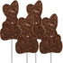 3oz (4-Pack) Fruidles Decorated Easter Bunny Big Chocolate Lollipop Holiday Treats, Milk Chocolate Double Crips, Pop