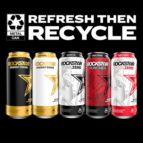 16 Oz (Pack 12) (Packaging Rockstar Punched Energy Drink, Fruit Punch, Fl of May Vary)