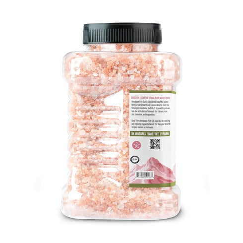 2.5 lb Good Tierra Himalayan Pink Salt in Jar - Coarse, - Ideal for Bath Salt, Table Salt Grinders, and Spice Jars