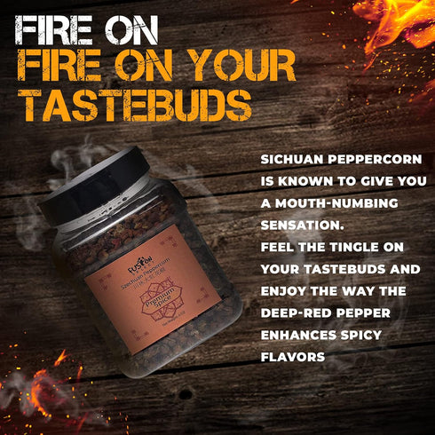 Fusion Select Premium Szechuan Peppercorn - Authentic Sichuan Whole Peppercorns for Chinese Cuisine, 6oz Double Flip