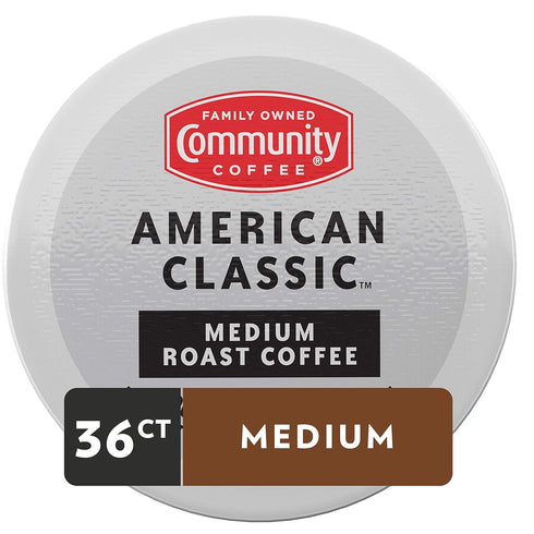Community 36 Count 2.0 12 Count (Pack 3) Coffee American Classic Coffee Pods, Medium Roast, Compatible with Keurig