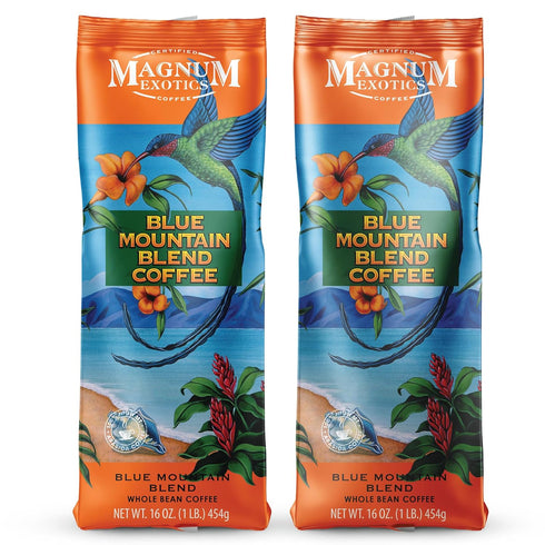 Magnum Exotics Coffee Blue Mountain Coffee Blend - Medium-Light Roast, Whole Bean,