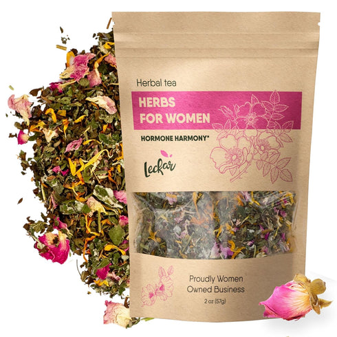Leckar Raw Herbs for Women Herbal Tea Blend with Lemon balm, Raspberry leaf,