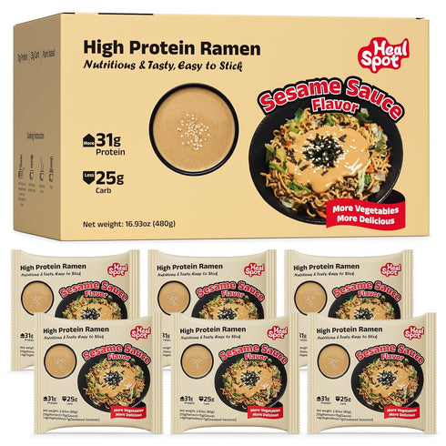 HealSpot High Protein Instant Ramen, 31g Plant Based Protein, Low Fat, Low