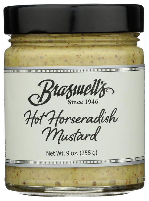 Braswells, Mustard Hot Horseradish, 9 Ounce