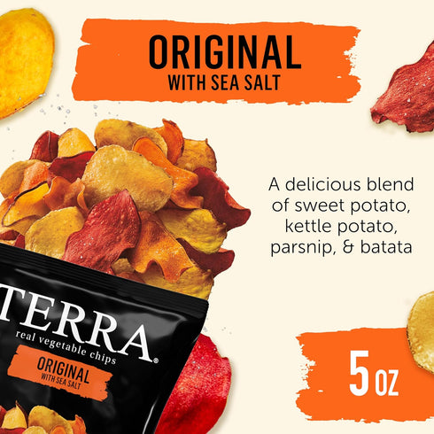 5 oz Terra Vegetable Chips, Original Vegetable Chips with Sea Salt