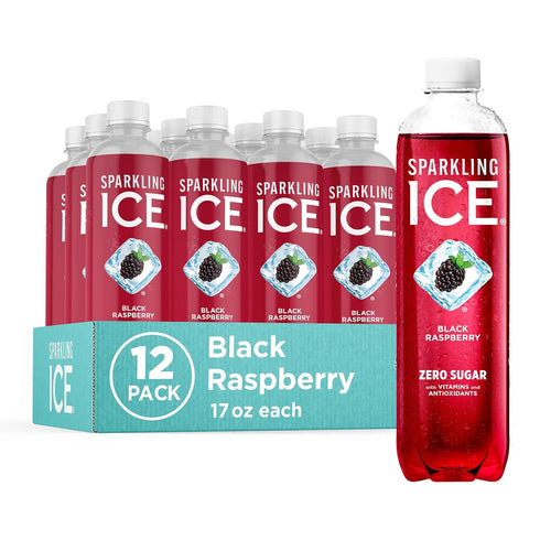 Sparkling Ice, Black Raspberry Sparkling Water, Zero Sugar Flavored Water, with Vitamins