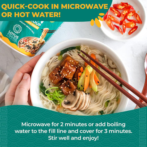 1.94 Oz (Pack 6) Lotus Foods Organic Garlicky Veggie Rice Ramen Noodle Soup - Ramen Noodles, Cup of Noodles, Instant